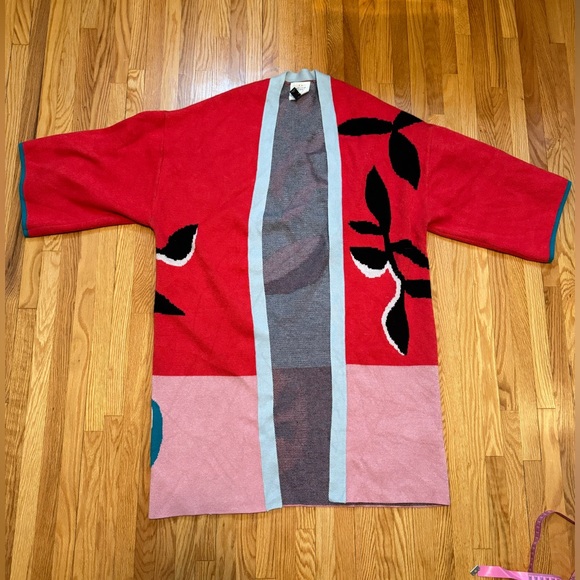 K Women's Anthropologie Rouget Botanical Kimono Cardigan Sweater - Picture 3 of 10